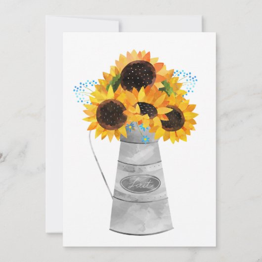 ひまわり誕生日の招待1st最初の誕生日 招待状 (裏面)