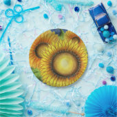 ひまわり誕生日ウェディングパーティー紙プレート ペーパープレート (パーティー)