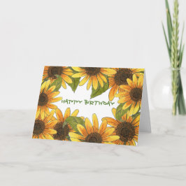 ひまわり誕生日カード カード