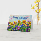 ひまわり誕生日カード カード (黄色い花)