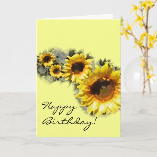 ひまわり誕生日カード カード (黄色い花)