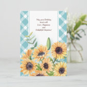 ひまわり誕生日グリーティングカード (スタンド正面)