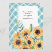 ひまわり誕生日グリーティングカード (正面/裏面)