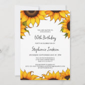 ひまわり誕生日パーティー招待状カード 招待状 (正面)