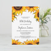 ひまわり誕生日パーティー招待状カード 招待状 (スタンド正面)