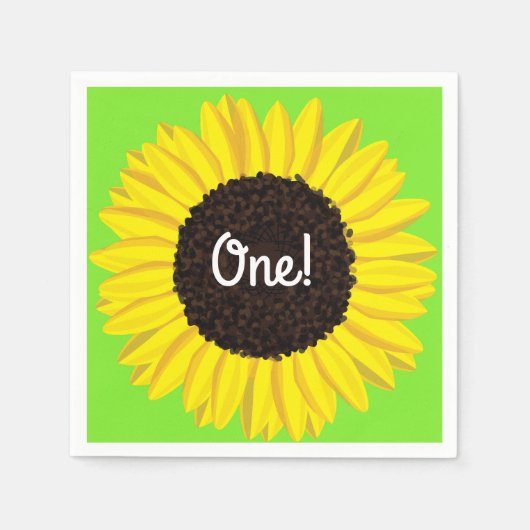 ひまわり誕生日パーティー スタンダードカクテルナプキン (正面)