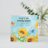 ひまわり誕生日ブランチ招待状 セーブザデート (スタンド正面)