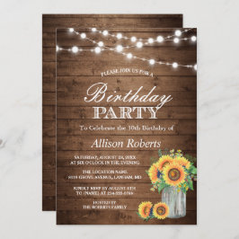 ひまわり誕生日会ストリングラ素朴イト 招待状