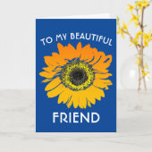 ひまわり誕生日友人挨拶カード カード (黄色い花)