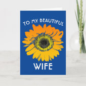 ひまわり誕生日妻グリーティングカード カード (正面)