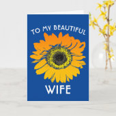 ひまわり誕生日妻グリーティングカード カード (黄色い花)