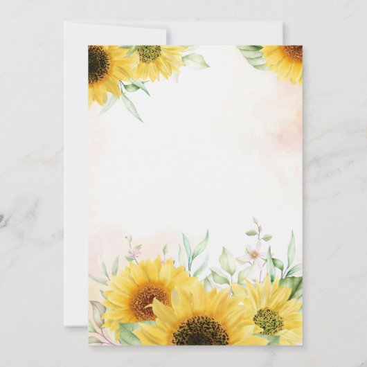 ひまわり誕生日招待状サマーダウンロード 招待状 (裏面)