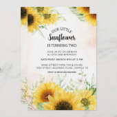 ひまわり誕生日招待状サマーダウンロード 招待状 (正面/裏面)