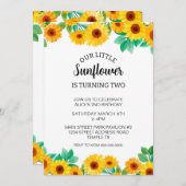 ひまわり誕生日招待状 夏 ダウンロード 招待状 (正面/裏面)