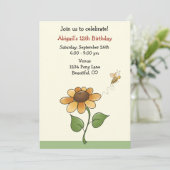 ひまわり誕生日招待状for Girls 招待状 (スタンド正面)