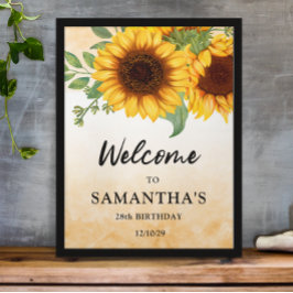 ひまわり誕生日歓迎ポスター ポスター