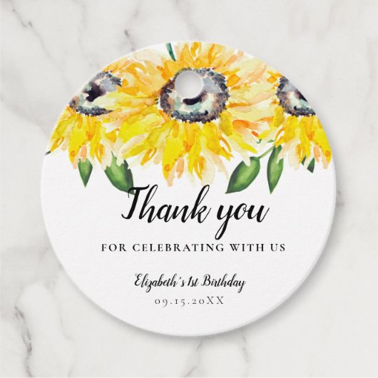 ひまわり誕生日第1ワン水彩フローラ第1位 フェイバータグ (正面)