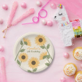 ひまわり誕生日紙プレート ペーパープレート (パーティー)