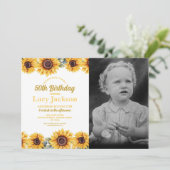 ひまわり誕生日50thフローラフォトウーメン 招待状 (スタンド正面)