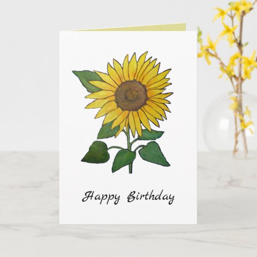 ひまわり誕生日 カード (黄色い花)