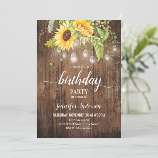 ひまわり誕生日 招待状 (スタンド正面)