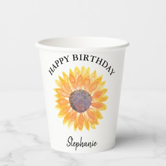 ひまわり誕生日 紙コップ (正面)