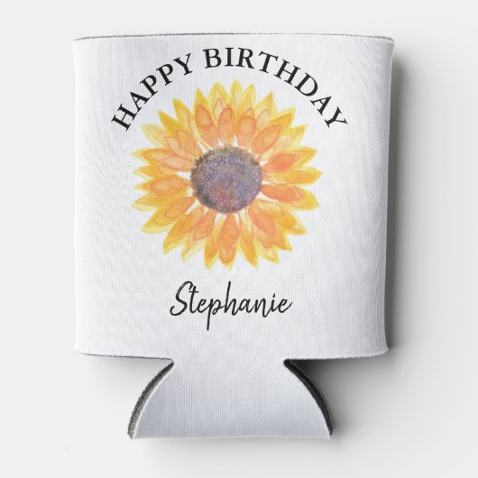 ひまわり誕生日 缶クーラー (正面)