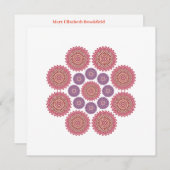 ひまわり調和ノートカードバラと薄紫 ノートカード (正面/裏面)