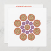 ひまわり調和ノートカード(オレンジと紫) ノートカード (正面/裏面)