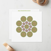 ひまわり調和ノートカード(緑と紫) ノートカード (正面/裏面インサイチュ)