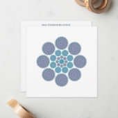 ひまわり調和ノートカード(青とティール(緑がかった色)) ノートカード (正面/裏面インサイチュ)