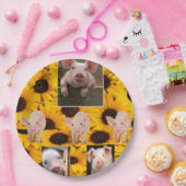 ひまわり豚紙プレート ペーパープレート (パーティー)