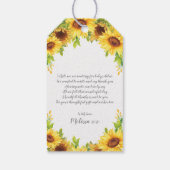 ひまわり象の赤ちゃんシャワーありがとう ギフトタグ (裏面)