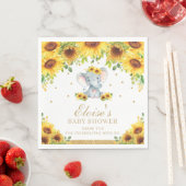 ひまわり象ベビーシャワー誕生日パーティー スタンダードランチョンナプキン (インサイチュ)