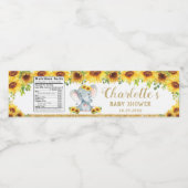 ひまわり象ベビーシャワー1st誕生日のお願い ペットボトルラベル (シングルラベル)