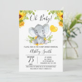 ひまわり象男女兼用の赤ちゃんシャワー 招待状 (スタンド正面)