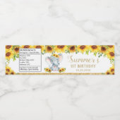 ひまわり象1st第1誕生日の好意 ペットボトルラベル (シングルラベル)