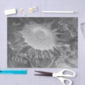 ひまわり負の白黒ヴィンテージスクリプト 薄葉紙 (クラフト)