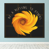 ひまわり賛美のデザインで他人に親切だ キャンバスプリント (インサイチュ (ウッドフロア))