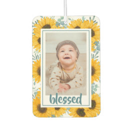 ひまわり賛美の家族の子供の写真 カーエアーフレッシュナー