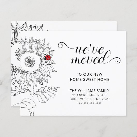 ひまわり赤いラディバグ予算移動カード (正面/裏面)