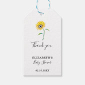 ひまわり赤ちゃんシャワーありがとうあシンプルなたの水彩 ギフトタグ (正面)