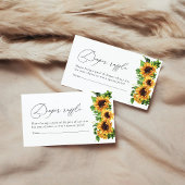 ひまわり赤ちゃんシャワーおむつラッフルエンクロージャカード エンクロージャーカード