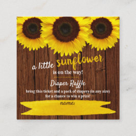 ひまわり赤ちゃんシャワーおむつラッフルエンクロージャカード エンクロージャーカード