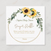 ひまわり赤ちゃんシャワーおむつラッフルエンクロージャー エンクロージャーカード (正面)