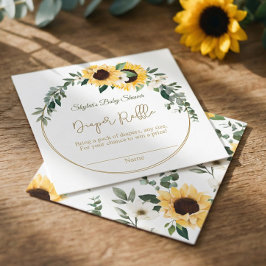 ひまわり赤ちゃんシャワーおむつラッフルエンクロージャー エンクロージャーカード