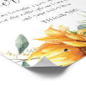 ひまわり赤ちゃんシャワーおむつラッフルサイン ポスター (角)