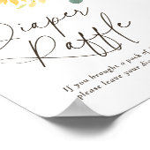 ひまわり赤ちゃんシャワーおむつラッフルサイン ポスター (角)