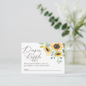 ひまわり赤ちゃんシャワーおむつラッフルチケット エンクロージャーカード (スタンド正面)