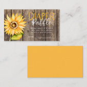 ひまわり赤ちゃんシャワーおむつラッフルチケット エンクロージャーカード (正面/裏面)